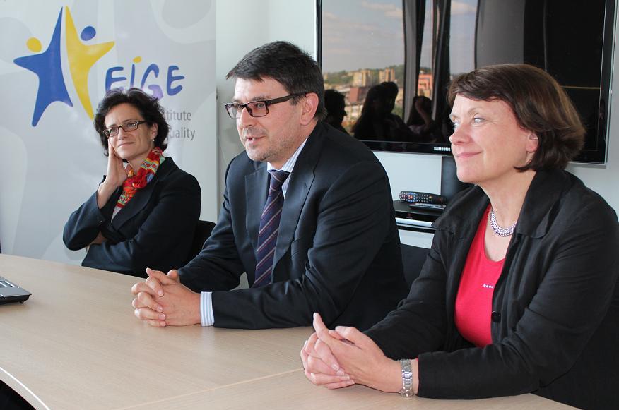 left to right: Ms. Daniela Bankier, Head of Gender Equality Unit (European Commission), Mr. Aurel Ciobanu-Dordea, Director of DG Justice, Directorate D (European Commission) and Ms. Virginija Langbakk, EIGE Director