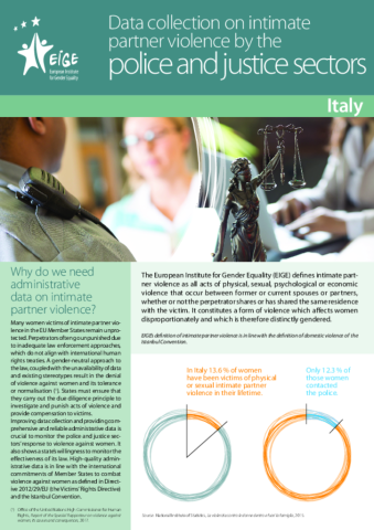Data collection on intimate partner violence by the police and justice sectors: Italy