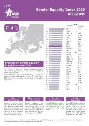 Gender Equality Index 2020: Belgium