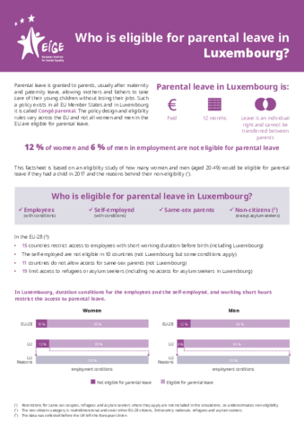 Who is eligible for parental leave in Luxembourg?
