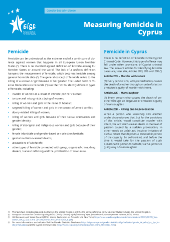 Measuring femicide in Cyprus