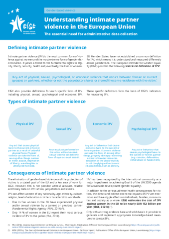 Understanding intimate partner violence in the European Union: The essential need for administrative data collection