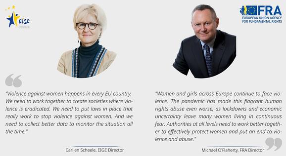 Quotes by EIGE Director Carlien Scheele and FRA Director Michael O'Flaherty calling for concrete action to stop violence against women