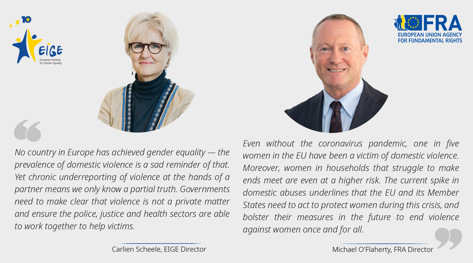 Eu Rights And Equality Agency Heads Let S Step Up Our Efforts To End Domestic Violence European Institute For Gender Equality