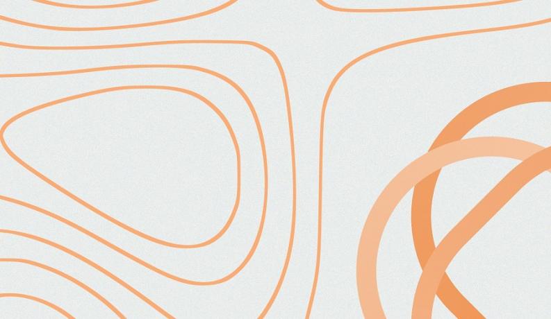Orange swirls on a light background