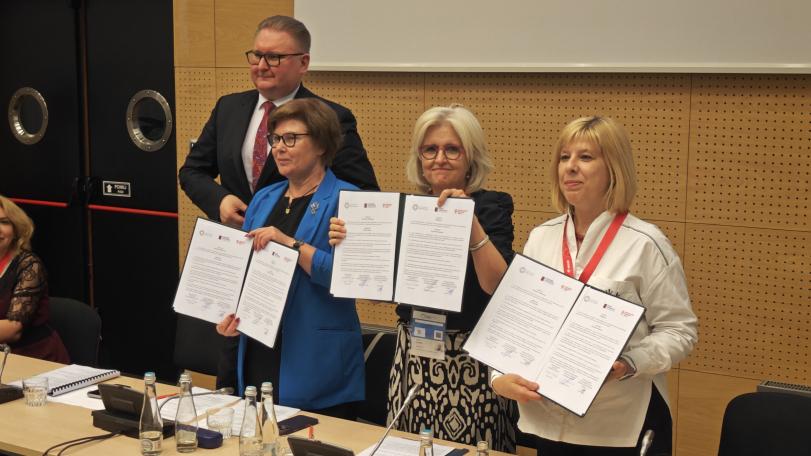 Left to right: Taras Kachka, Deputy Prime Minister for European and Euro-Atlantic Integration in Ukraine, Dr Katerina Levchenko, Ukraine Government Commissioner for Gender Equality Policy, EIGE Director Carlien Scheele and Olesia Bondar, Director of the Ukrainian Women's Fund