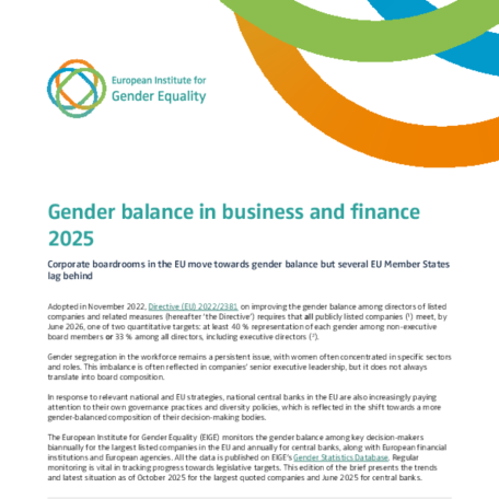 Gender balance in business and finance 2025