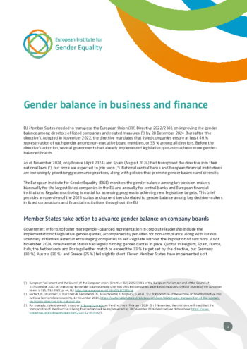 Gender balance in business and finance Gender balance in business and finance