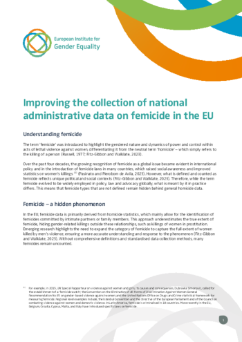 Improving the collection of national administrative data on femicide in the EU