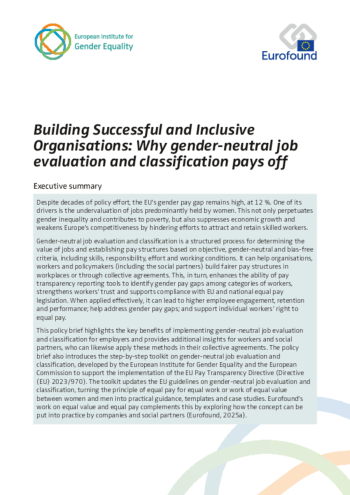 Building Successful and Inclusive Organisations: Why gender-neutral job evaluation and classification pays off