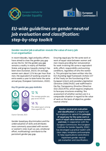 Factsheet: EU-wide guidelines on gender-neutral job evaluation and classification - Step-by-step toolkit