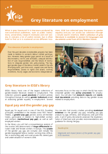 Grey literature on employment
