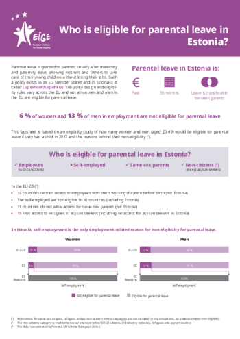 Who is eligible for parental leave in Estonia? Who is eligible for parental leave in Estonia?
