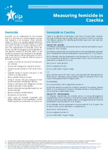 Measuring femicide in Czechia Measuring femicide in Czechia