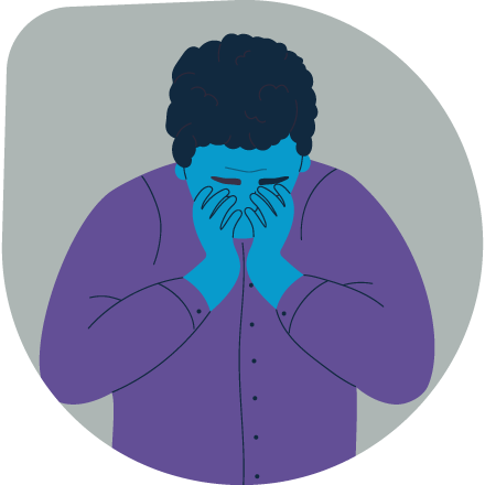 Illustration of a depressed man.