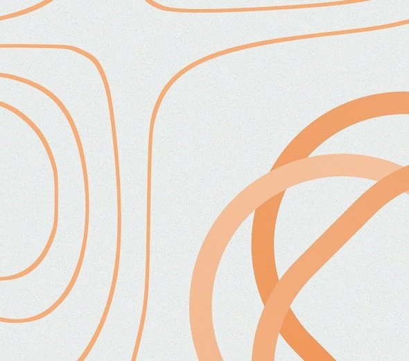Orange swirls on a light background