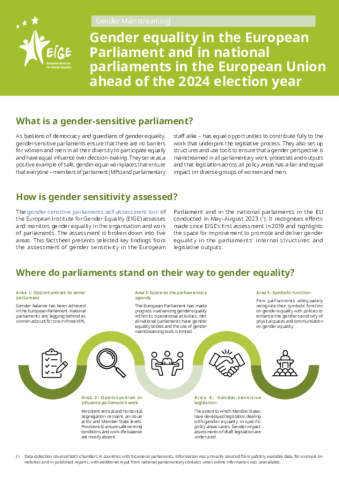 Gender equality in the European and national parliaments ahead of the 2024 election year 