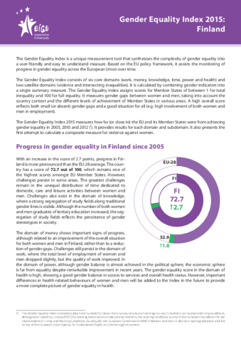 Gender Equality Index 2015: Finland