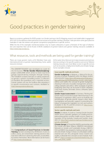 Good practices in gender training