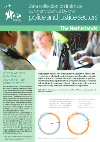 Data collection on intimate partner violence by the police and justice sectors: Netherlands