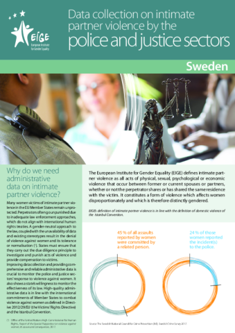 Data collection on intimate partner violence by the police and justice sectors: Sweden