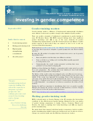 Investing in gender competence