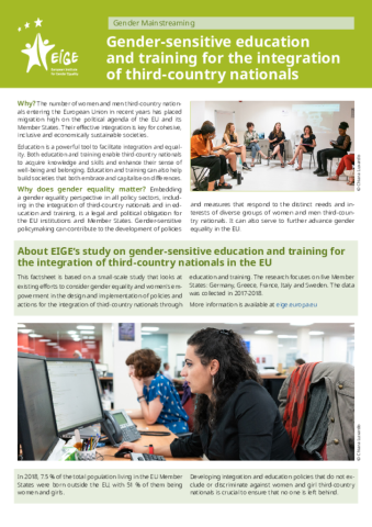 Gender-sensitive education and training for the integration of third-country nationals