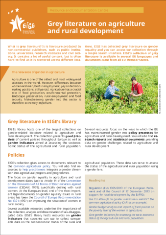 Grey literature on agriculture and rural development