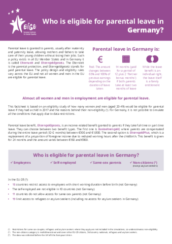 Who is eligible for parental leave in Germany?