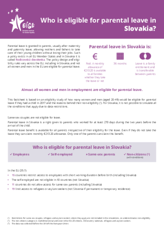 Who is eligible for parental leave in Slovakia?