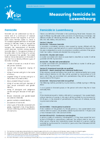 Measuring femicide in Luxembourg