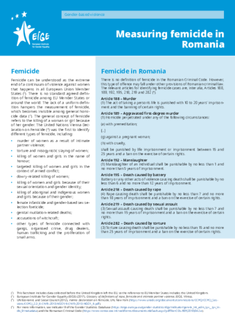 Measuring femicide in Romania