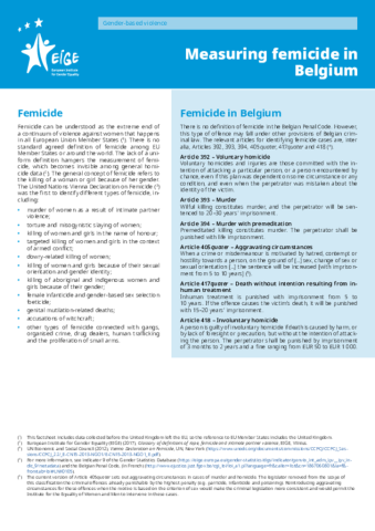 Measuring femicide in Belgium