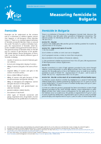 Measuring femicide in Bulgaria