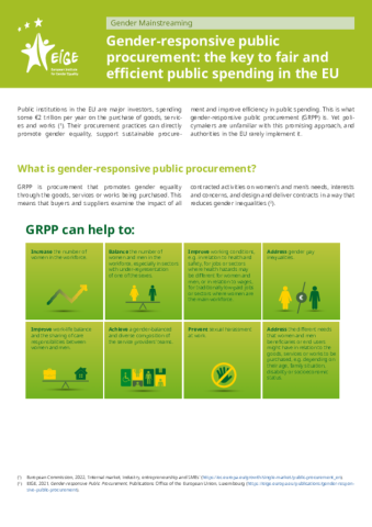 Gender-responsive public procurement: the key to fair and efficient public spending in the EU