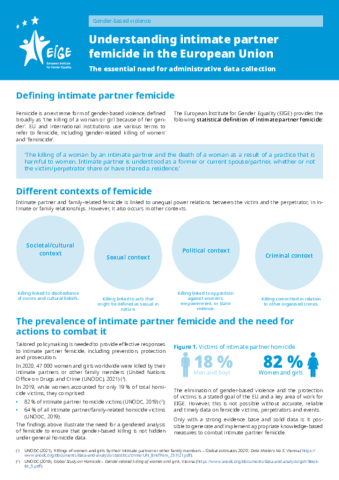 Understanding intimate partner femicide in the European Union: The essential need for administrative data collection