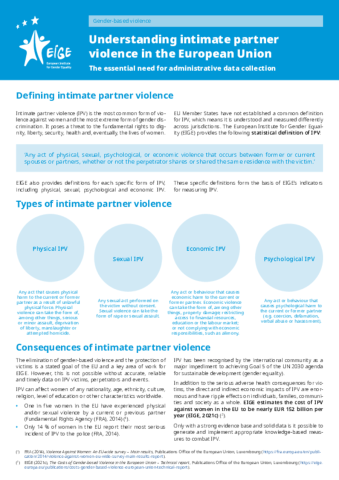 Understanding intimate partner violence in the European Union: The essential need for administrative data collection