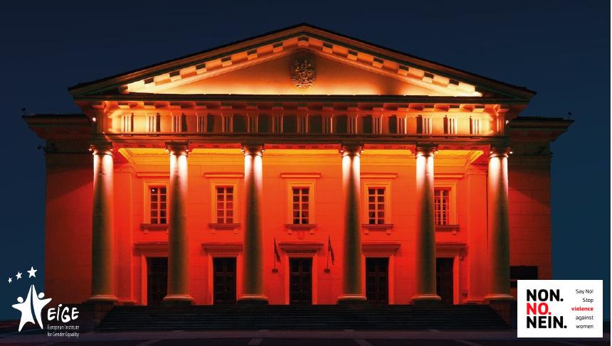 Vilnius Town Hall in Orange