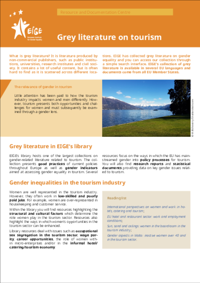 Grey literature on tourism