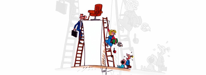 ladder men and women climbing